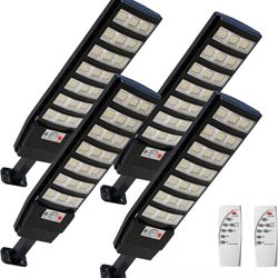 Solar Outdoor Light 4 Pack, 189 LED 6500K Dusk to Dawn Solar Powered Street Light IP65 Waterproof Motion Sensor Security Flood Light with Remote Contr