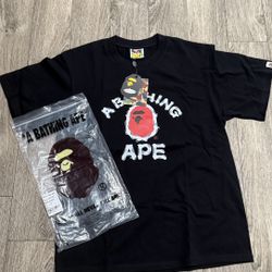 Black, Red, And White Bape T Shirt Size Small