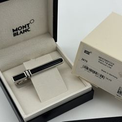 MONTBLANC MEISTERSTUCK SOLITAIRE ONYX & SILVER TIE BAR NEW 100% GENUINE ~$435