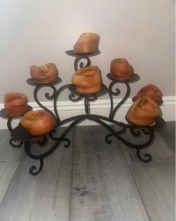 Black wrought iron candelabra Holds 8 candles
