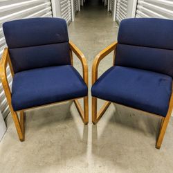 Pair Of of Vintage Kimball International Oak Armchairs