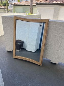 Raw wood mirror