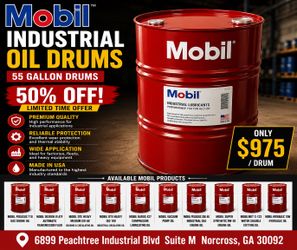 Mobil Industrial Oil Drums – 55 Gallon Drums | Heavy Duty Industrial Lubricants