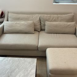 Crate and Barrel Verano Sofa with Ottoman