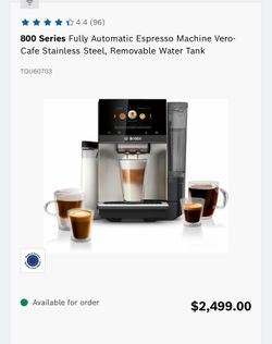 800 Series Fully Automatic Espresso Machine VeroCafe Stainless Steel, Removable Water Tank