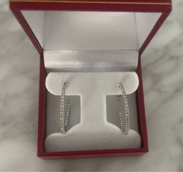 14k Diamond Hoop Earrings