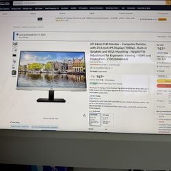 HP 24” Full HD Monitor – IPS Display, Slim Bezel, Great Condition