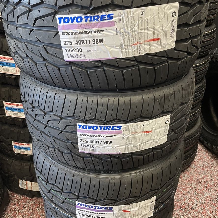 TOYO EXTENSA HP II 275/40R17 $132 EACH NEW 45K WARRANTY 275/40/17