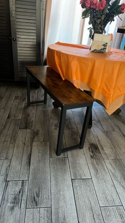 Wood Bench With Metal Legs
