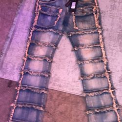 frwd denim stacked flare jeans 