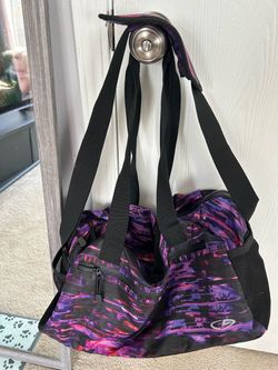 Purple Black Duffle Sports Bag