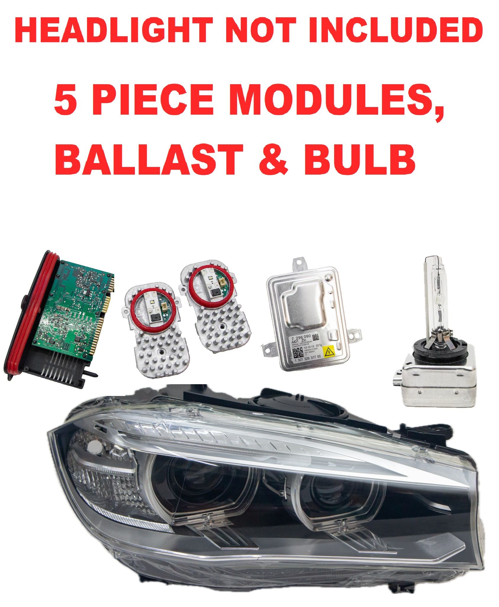 2014-2018 BMW X5 X6 Headlight Original Oem Compete With Modules And Bulbs 