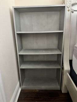 4-shelf Silver/gray Bookshelf