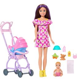 Barbie with baby and stroller