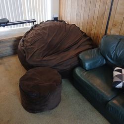 Giant Bean Bag Chair And Footstool