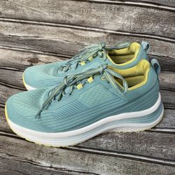 Orthofeet Women’s 8.5 Relay Turquoise Yellow Running Shoes Arch Support Sneakers