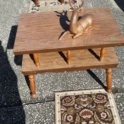  Vintage Double Decker End Table