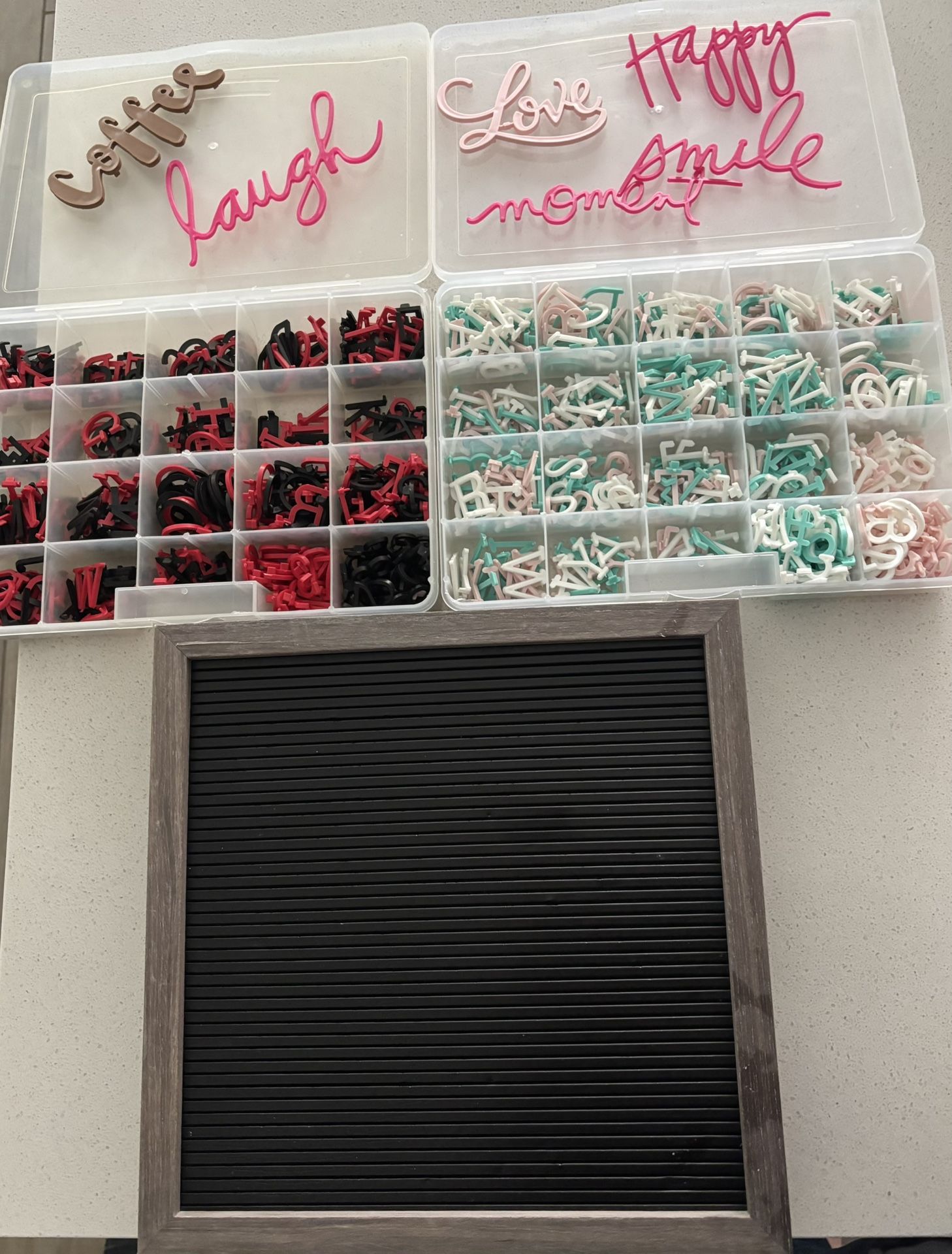 12x12 LETTER BOARD WITH ASSORTED LETTERS