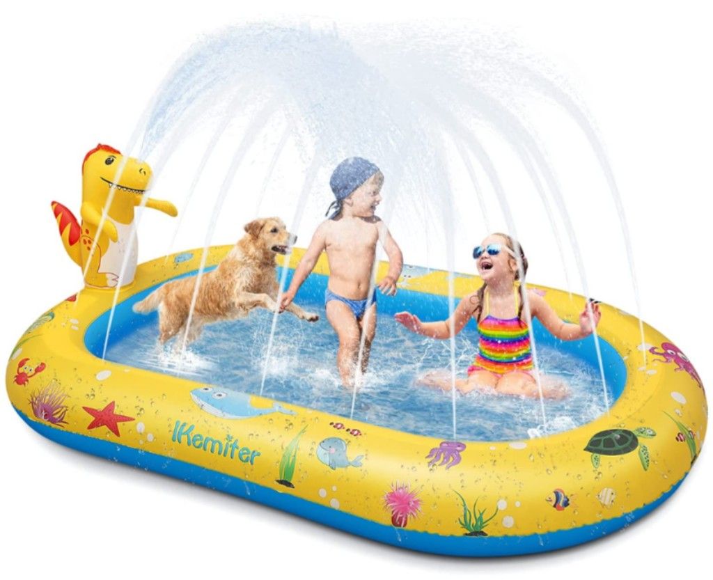 Large Dinosaur Water Sprinkler Wading Pools/Splash Pad (67x41x10inch)