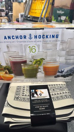 Anchor Hawking 16 Piece Glass Drinking Set