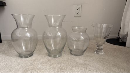 Set of 4 Glass Vases