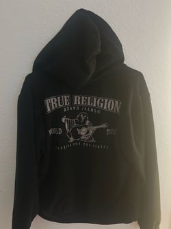 True Religion Black Full Zip Hoodie - World Tour Graphic