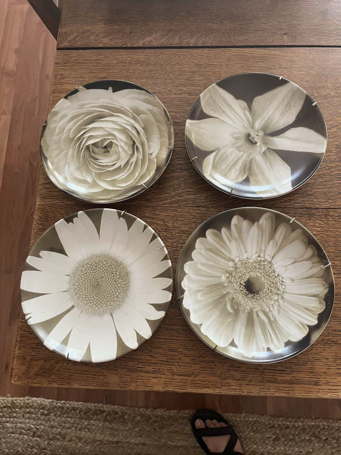 Lea Murphy 4 Floral Plates - Whiney Dog Studios 
