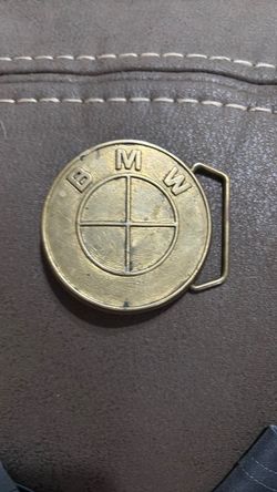 Vintage BMW brass belt buckle