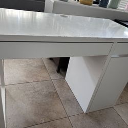 Micke Ikea Desk With Drawers & Cabinet