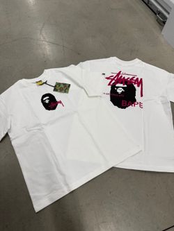 White bape stussy shirt