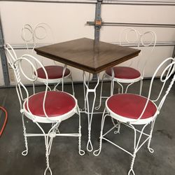Ice cream , Table And 4 Chairs $450.00 Plus Many Tea Pots And Chocolate Pots. Priced To Sell. 