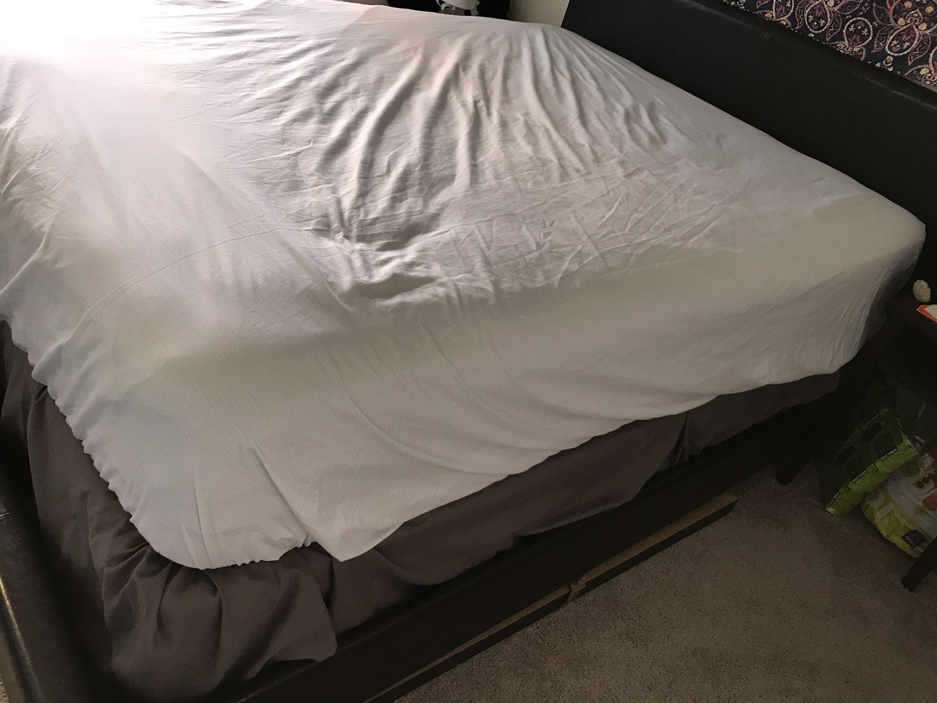 Bed frame and a queen mattress