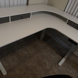 L-shaped Standing Desk with Drawers