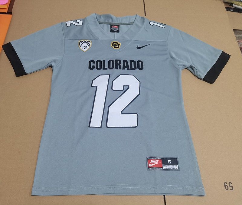 Travis Hunter Colorado Grey Stitched Jersey No. 12