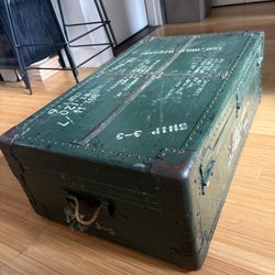 Real Military Wooden Trunk