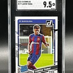 Lamine Yamal 2023-24 Donruss #177 Rookie Card Barcelona SGC 9.5 MT +