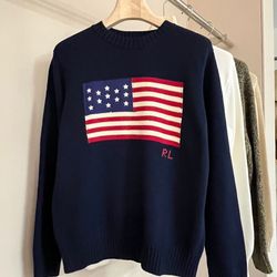 Men’s Polo Ralph Lauren American Flag Sweater - Medium
