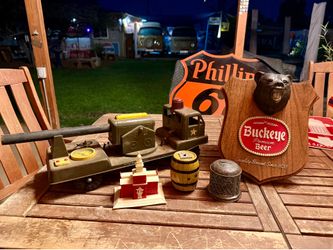 Sign, Coin Banks and Nylint  Truck