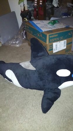 Large Shamu Like Plush Whale