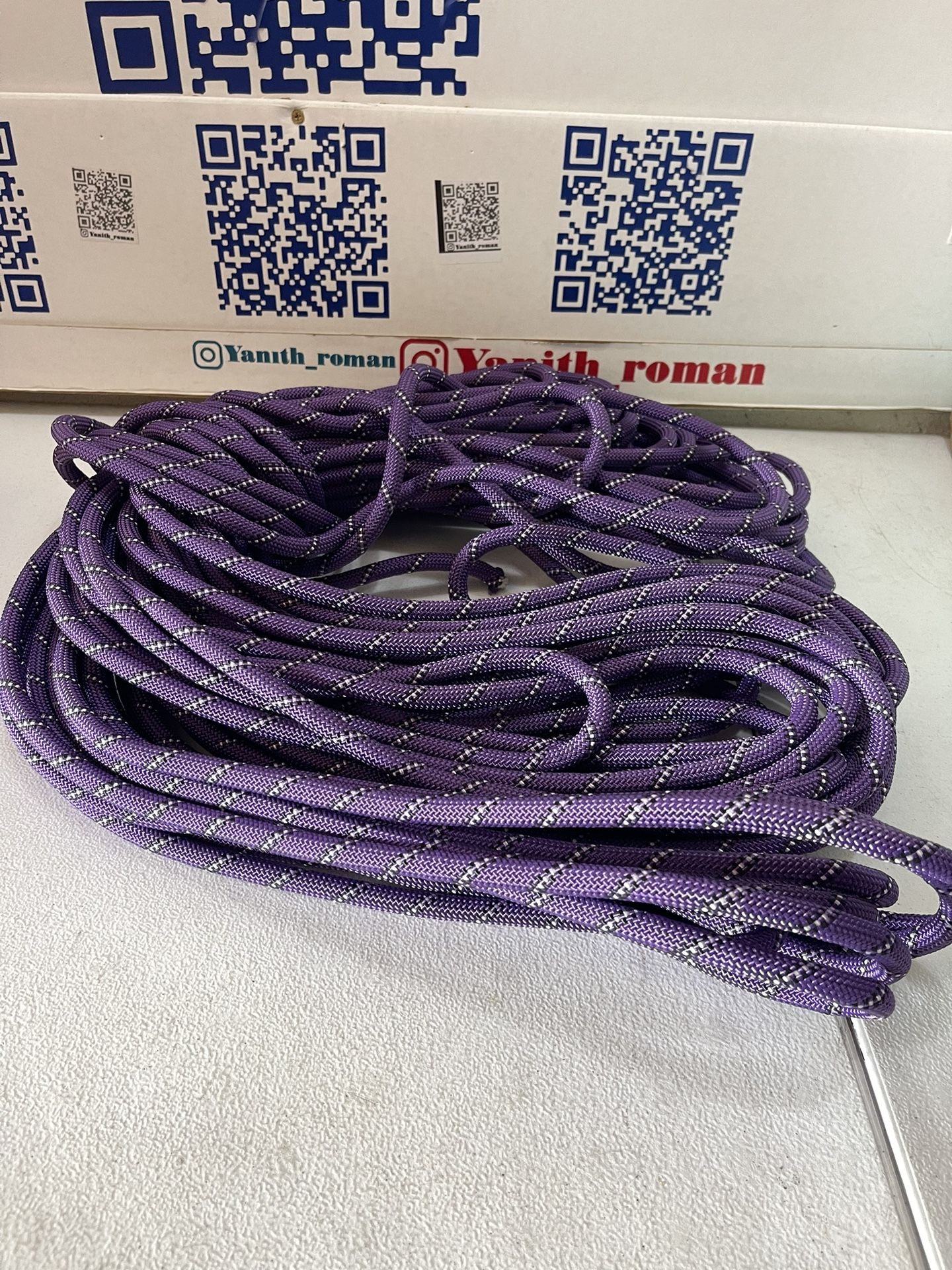 Arborist Rigging Rope Bull Rope Purple (1/2 in x 150ft) Polyester Braided Arborist Rope 48 Strands for Various Outdoor Applications Construction Climb