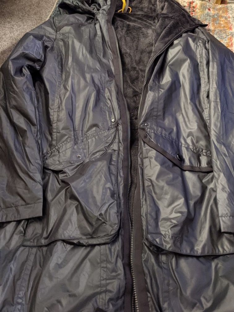 Gray Waterproof Long Coat Size L, Brand Lole