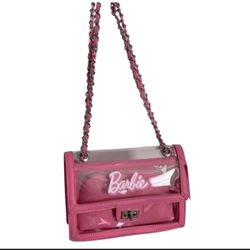Limited Edition Barbie/ Forever 21 Clear Pink Crossbody Handbag With An Interior Pouch 