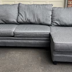 Gray Sleeper Sectional Sofa with a Foam Full Mattress  