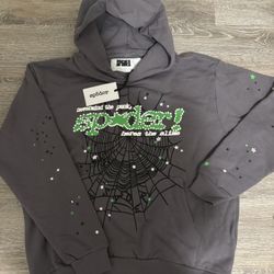 Grey And Green V2 Spider Hoodie Size Medium