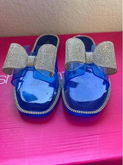 Women blue slides