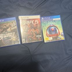 PS4/ps5 Game Lot Ufc 5, No Mans Sky, Tony Hawk Pro Skater 1+2