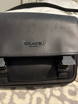 Coach New York Black Leather Messenger Bag