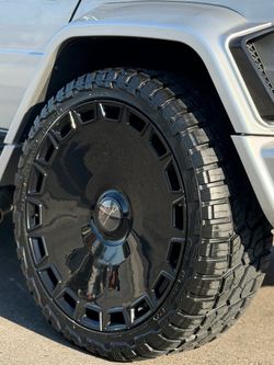 24" inch Giovanna DICOTTO G Wagon G55 G550 G500 G63 Gloss Black Rims AT Tires  GWagon