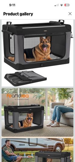 Collapsible Dog Crate, Portable Oxford Fabric Pet Carrier, 42-Inch