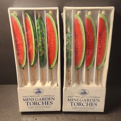 New 2x Boston Warehouse Mini Garden Torches Watermelon Slice insect repellent stick